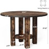 Tribesigns 39"Round Dining Table for 4, Small Farmhouse Kitchen Dinner Table with Storage, 2-Tier Wooden for Kitchen,Dining Room, Rustic Brown - 2 of 4