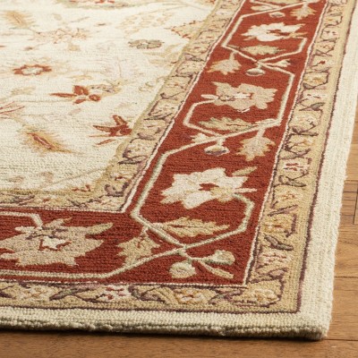 Chelsea Beige and Rust Hand-Knotted Wool Rug
