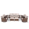 Buenhomino Patio Furniture Set, 4 x High Back Swivel Chairs with Cushions, 7 Pieces Outdoor Wicker Conversation Set for Lawn Deck Backyard - 2 of 4