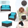 Tangkula Outdoor Wicker Coversation Set with Removable Cushions White/Navy/Red/Turquoise/Black, 5 Piece - 3 of 4