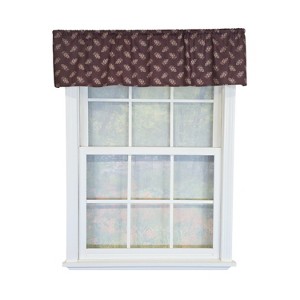 RLF Home 100% Cotton Pine Cones Tailored   Unlined Windows Rod Pocket Valance 51" x 12"  Egg Plant - 1 of 4