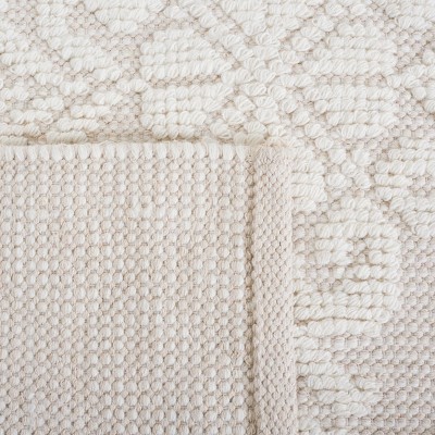 Ivory Hand-Knotted Wool and Cotton 4' x 6' Area Rug