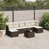 vidaXL Garden Sofa Set Brown, Cream White - 2 of 4