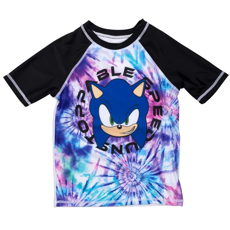 SEGA Sonic the Hedgehog Pullover Rash Guard and Swim Trunks Outfit Set Little Kid to Big Kid, 3 of 10