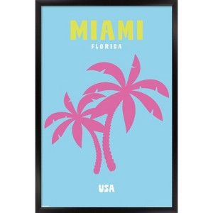 Trends International Reinders: Destinations - Destination Miami Framed Wall Poster Prints - 1 of 4
