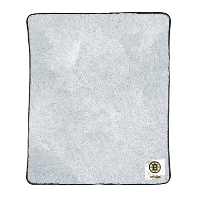 NHL Boston Bruins Two-Tone Faux Shearling Throw Blanket