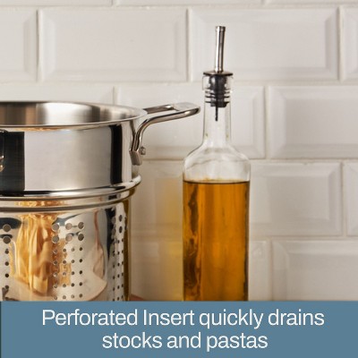 Stainless Steel 6-Quart Pasta Pot with Basket Insert
