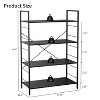 4 Tier Bookshelf, Large Bookcase with Steel Frame, Rustic Bookshelf Organization and Storage, Industrial Book Shelves for Home Office, Living Room - 2 of 4