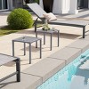 Crestlive Products Aluminum Outdoor Side Table Pool Lounge Chair Side Table Weather Resistant Small Square Coffee End Table - 2 of 4