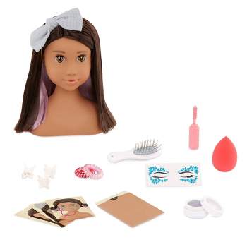 KonHaovF Kids Doll Head for Hair Styling and Make Up for Little girls,head Styling Doll with Hair Makeup Practice, Hair Styli