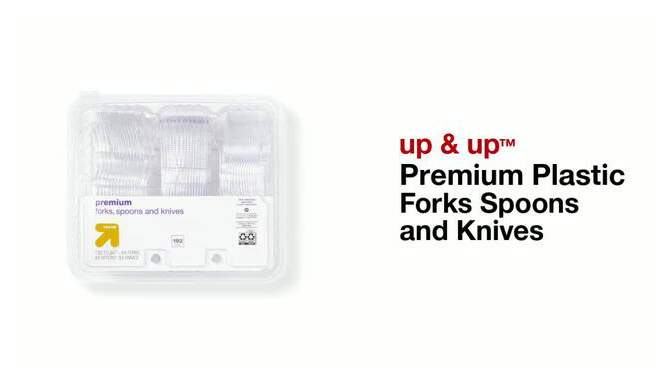 Premium Plastic Forks Spoons and Knives - 192ct - up &#38; up&#8482;, 2 of 5, play video
