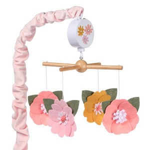 Lambs & Ivy Little Garden Felt Flowers Musical Baby Crib Mobile Soother Toy - 1 of 4