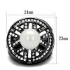 Slickblue White Pearl Synthetic Crystal Ring, Light Black Stainless Steel, Women’s Fashion Pave Ring, Sizes 5-10 - 2 of 4
