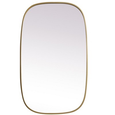 Brass Oval Metal Frame Bathroom Mirror