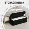 Fabric Upholstered Storage Ottoman with Safe Hinge, Bedroom and Living Room End Bench, Padded Entryway Footrest - 3 of 4