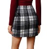 Women's Plaid Mini Skirt - High Waist Bodycon Pencil & A-Line Skirt for Fall/Winter 2025 Black&white - 3 of 4
