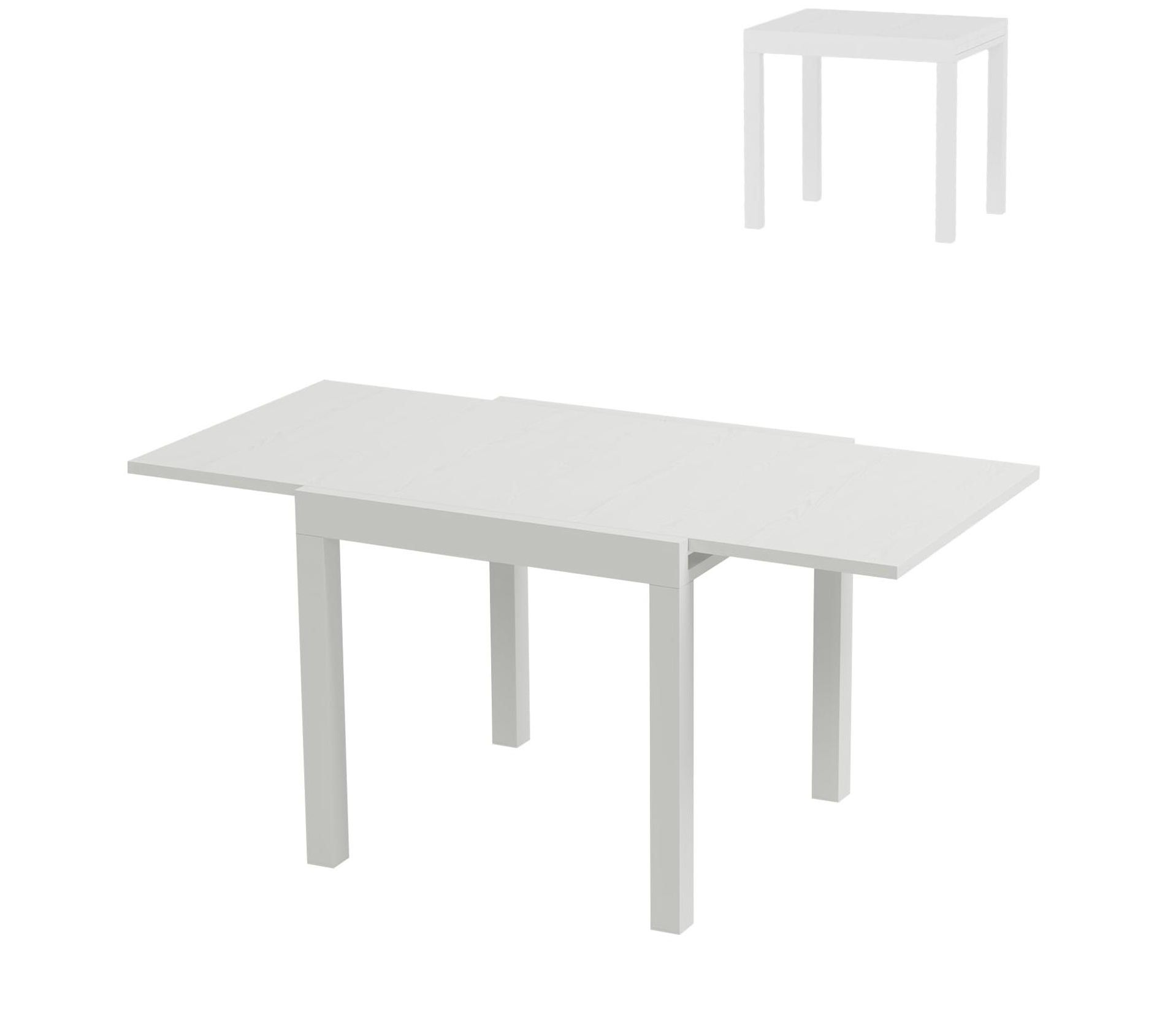 Extentable Outdoor Dining Table Set for 4-6 Persons, 31.5-63 inch Expandable Patio Table, Rectangular Aluminum Frame, Woodgrain Tabletop