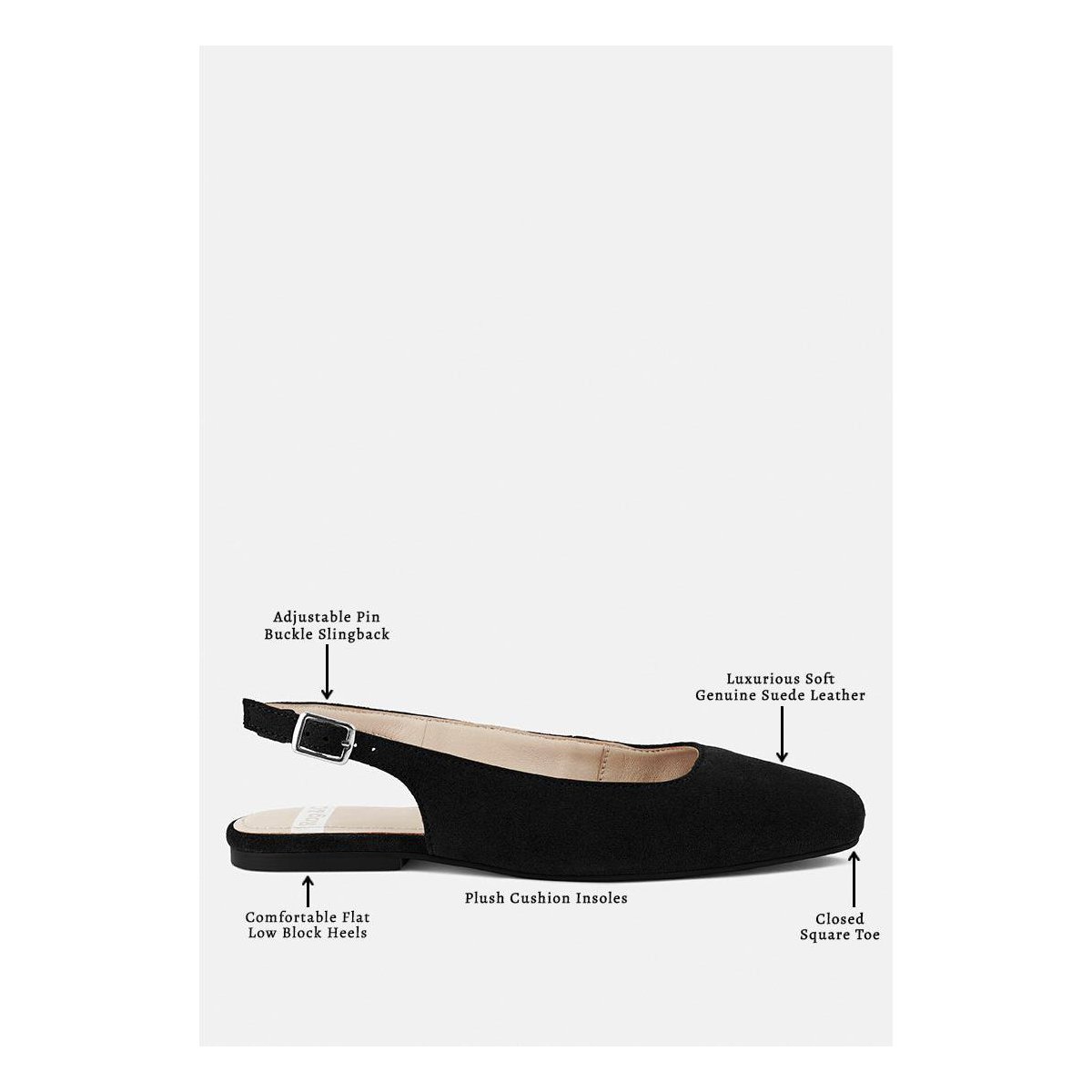 Обувь Rag & Co Womens Sozani Real Soft Leather Slingback Flats 8 — фото 6