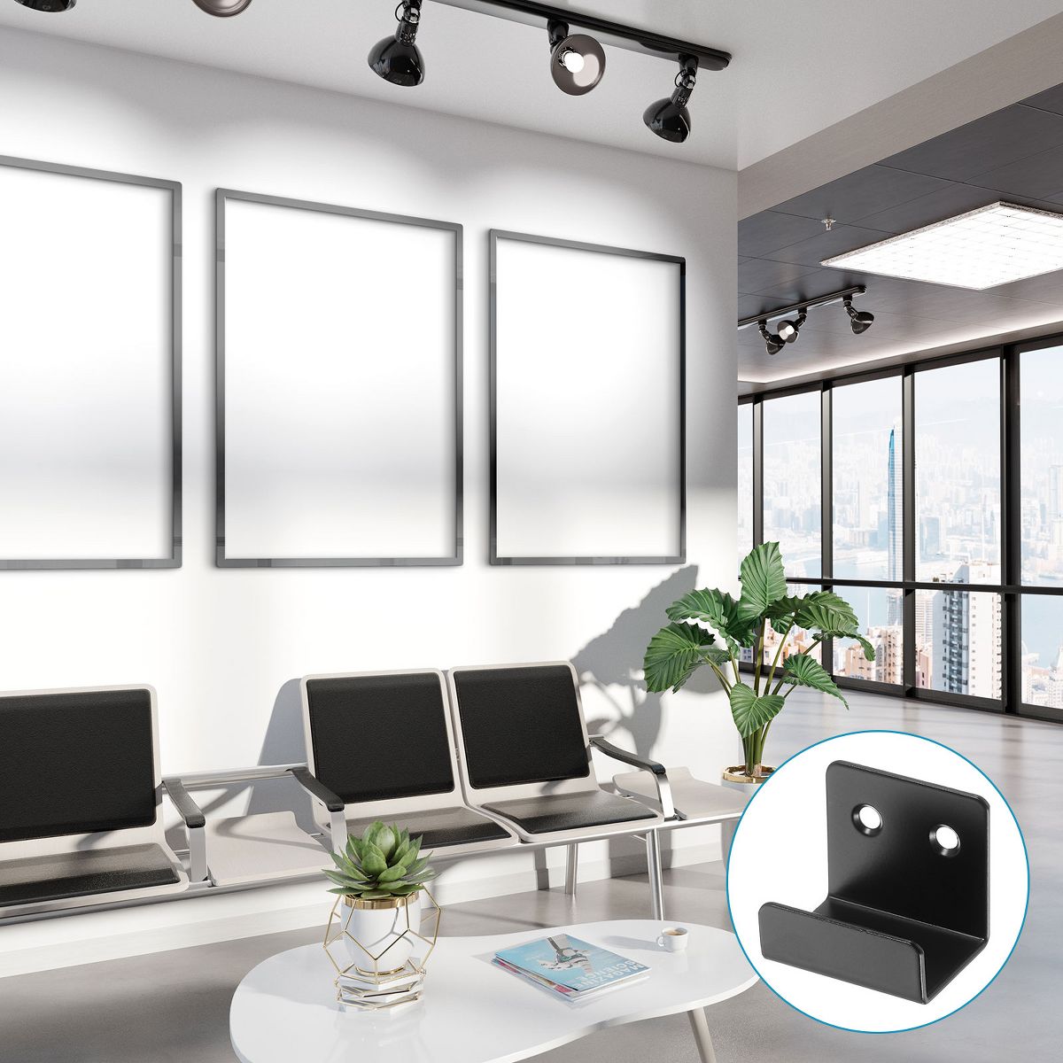 Unique Bargains Stainless Steel Mirrors Picture Display Wall Mounting Support Brackets 1.38" x 1.57" - thumbnail 6