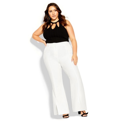 Evans  Women's Plus Size Cotton Roll Up Capri - White - 18w : Target