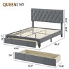 Upholstered Platform Bed Frame with Storage Drawers, Mattress Foundation with Solid Wooden Slats Support, No Box Spring Needed - 2 of 4