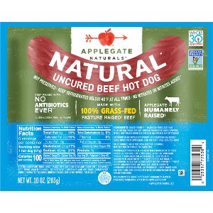 Applegate Natural Grass-Fed Uncured Beef Hot Dog - 10oz - 1 of 4