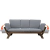 PAGED 2 in 1 Patio Chaise Lounge Padded Daybed witn 2 Lounge Chairs, Cushions, Pillows and Side Table for Garden, Poolside - 3 of 4