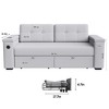 Modern Sofa, 74 inch 2 Seat Couches with 2 Drawers, 2 Flip-up Storage, Cup Holders & USB Charging Ports, White - 2 of 4