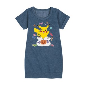 - Pokémon - Gotta Eat Em All Graphic Short Sleeve Fleece Dress - 1 of 4