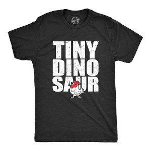 Mens Tiny Dinosaur T Shirt Funny Small Chicken Rooster Joke Tee For Guys - Crazy Dog Men's T Shirt - 1 of 4