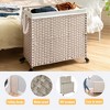 Hrinhom 27.2"W Flip-Top Rattan Laundry Hamper with 2 Removable Bag and Wheels - 4 of 4