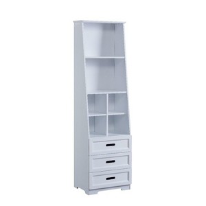 INFURNIC Decorative Bookshelf Kids Bookcase with Display Storage and Organizer Drawers for Playroom, White, 15.74"*11.8"*57.9" - 1 of 4