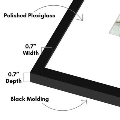 Black Manufactured Wood 18x24 Picture Frame with Oversized Mat