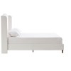 Okak King Size Bed Frame, Upholstered Wingback, Premium Cream White Chenille for Bedroom, Minimalist Designs - 3 of 4