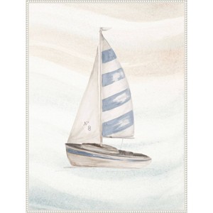 Amanti Art 32"x42" Ocean Oasis Little Sail II by Patricia Pinto Framed Wall Art Print: Coastal Seascape, Modern Decor, Vertical Lithograph - 1 of 4