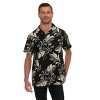 Super Triple Goose Men’s Short Sleeve Linen-Look Resort Shirt – Lightweight Button-Down Camp Shirt with Tropical Prints - 3 of 4