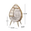 Coolbibila Outdoor Wicker Teardrop Chair With Cushion,Polyethylene Rattan Weaving Teardrop Chair,Patio Rattan Egg Chair With Metal Frame - 4 of 4