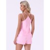 INSPIRE CHIC Women's 2 Pcs Satin Short Loungewear Sets Dual Straps Sleeveless Racer Back Silky Cami Pajama Sets - 4 of 4