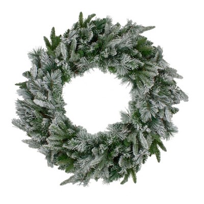 Northlight Flocked Rosemary Emerald Angel Pine Artificial Christmas Wreath - 30-Inch, Unlit