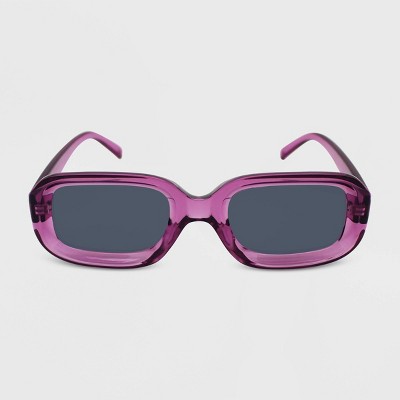 Women's Checker Rectangle Sunglasses - Wild Fable™ Pink