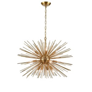 CLAXY Modern Brass 12-Light Chandelier Hanging DIY Light Fixture - 1 of 4