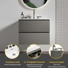 FAMYYT 24 in. Single Sink Floating Grey Bath Vanity with White Ceramic Top, 2 Soft Drawers - 3 of 4