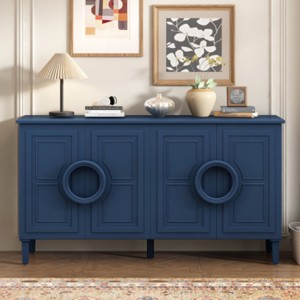 Modern Storage Cabinet with Doors and Wood Legs, Kitchen Furniture with Storage,Sideboard Cabinets for Dining Room or Living Room-Maison Boucle - 1 of 4