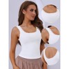 Allegra K Women's Slim-Fit Lace Trim Ribbed Square Neck Camisoles - 3 of 4