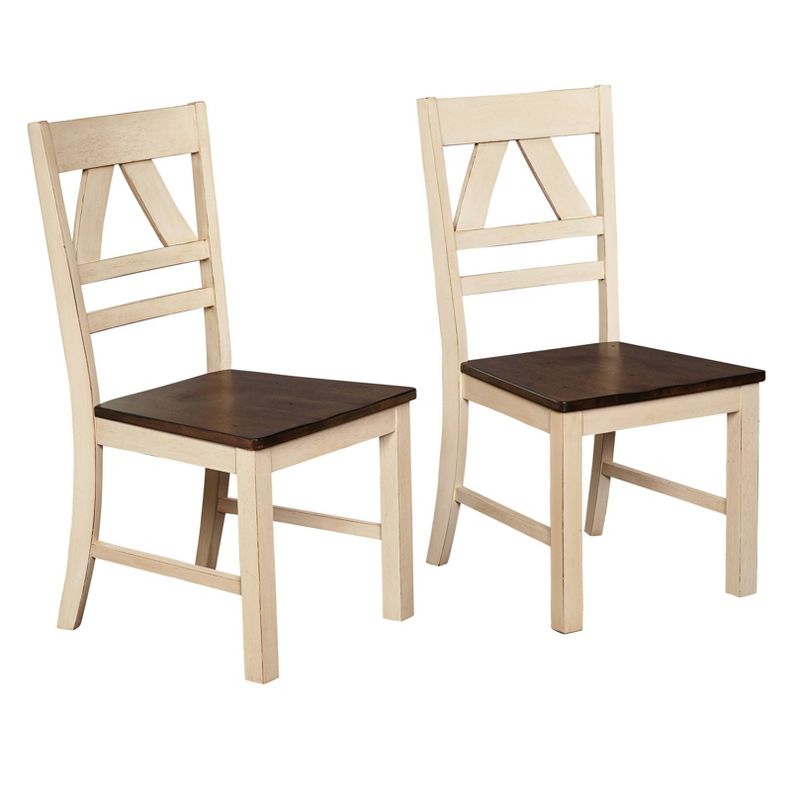 Set of 2 Vintner Dining Chairs Antique White - Buylateral, 1 of 5