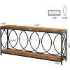 70.9-Inch Extra Long Console Table, 2-Tier Industrial Sofa Table Behind Couch with Storage Shelf, Narrow Entryway Console for Living Room - 3 of 4