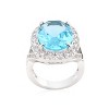 Slickblue Women’s Oval Blue Topaz Cocktail Ring – 15 Ct. Cubic Zirconia, Sizes 5-10 - 2 of 4