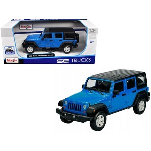 2015 Jeep Wrangler Unlimited Blue with Black Top "SE Trucks" Series 1/24 Diecast Model Car by Maisto - 1 of 4