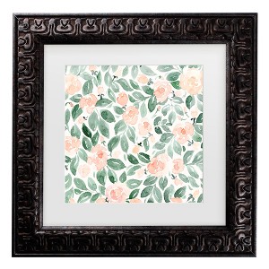 Trademark Fine Art - Rosana Laiz Blursbyai Miriam flowers in coral Matted Framed Art - 1 of 4
