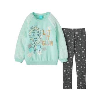 Disney Princess Anna Elsa Frozen Girls Graphic T-shirt And Leggings ...